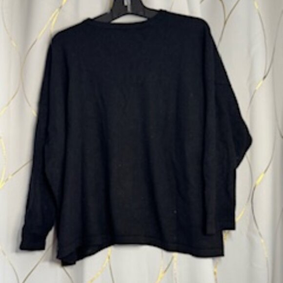 Eskandar Black Scottish Cashmere V-Neck Sweater – One Size - Picture 4 of 5